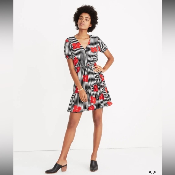 Madewell Dresses & Skirts - Madewell Ruffle-Wrap Dress in Candied Orchids NEW